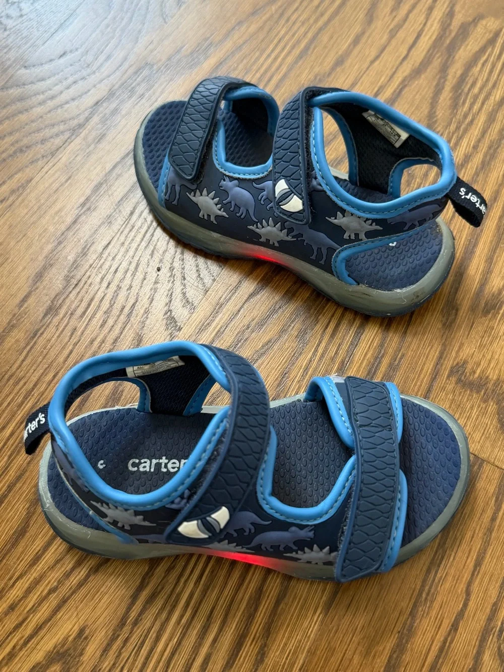 Carter's Navy Blue Dino Light-Up Sandals, toddler size 8